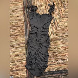 Windsor Black Ruched Strapless Cocktail Dress